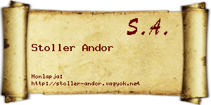 Stoller Andor névjegykártya